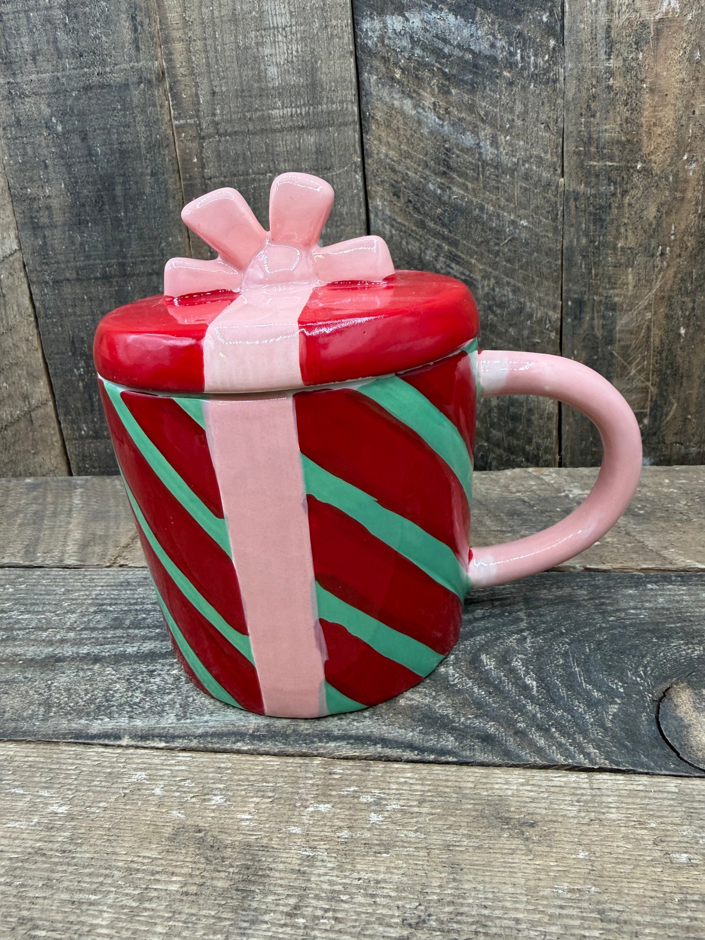 💟Holiday Coffee Mug Candle With Lid Reindeer Cafe Present