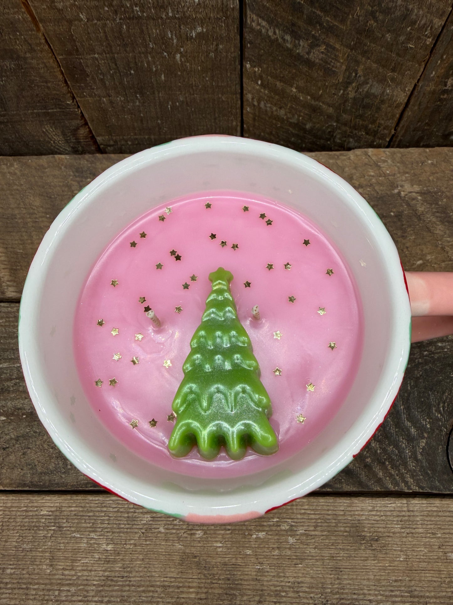 💟Holiday Coffee Mug Candle With Lid Reindeer Cafe Present