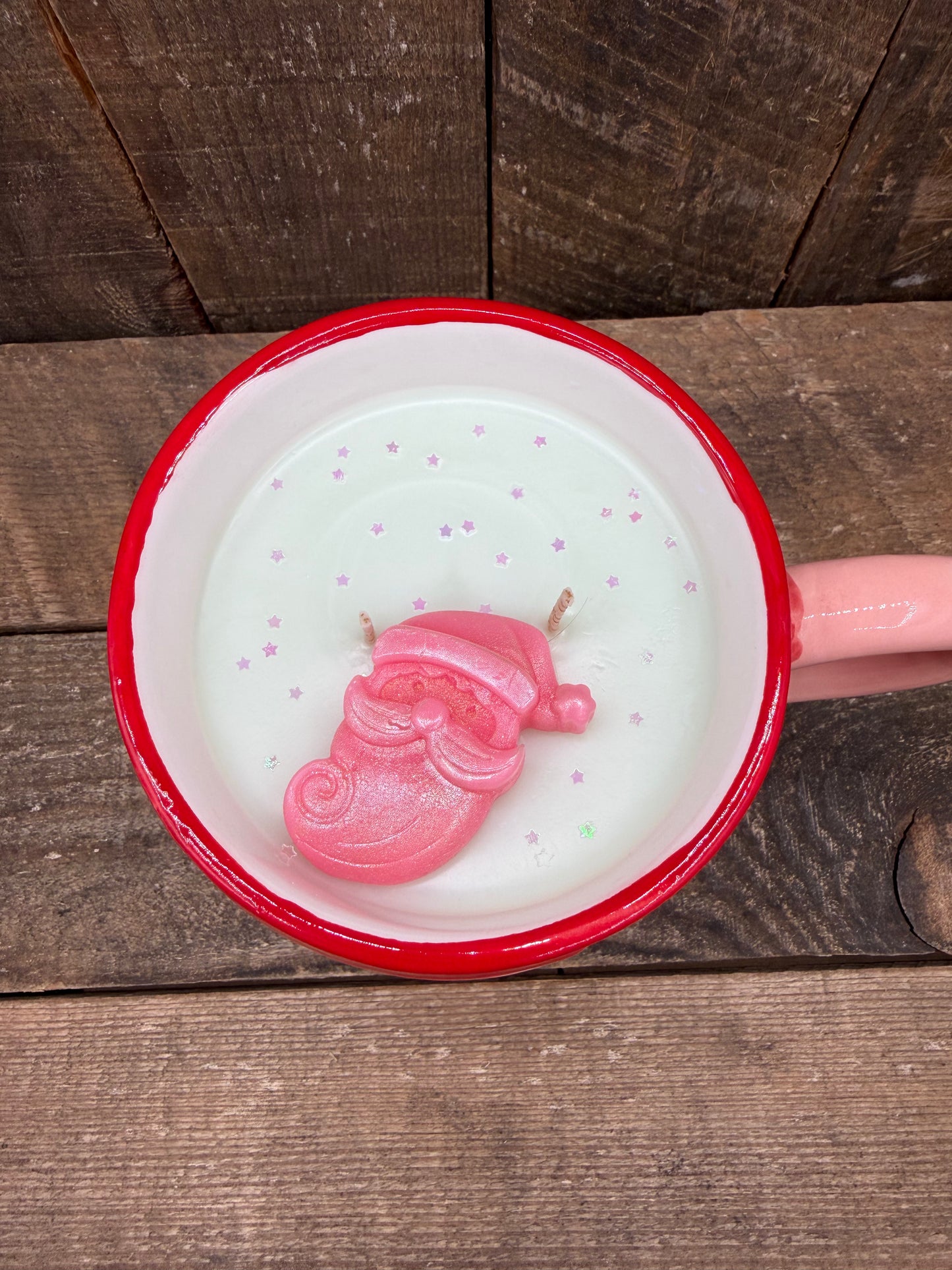 💟Holiday Coffee Mug Candle With Lid Reindeer Cafe Present