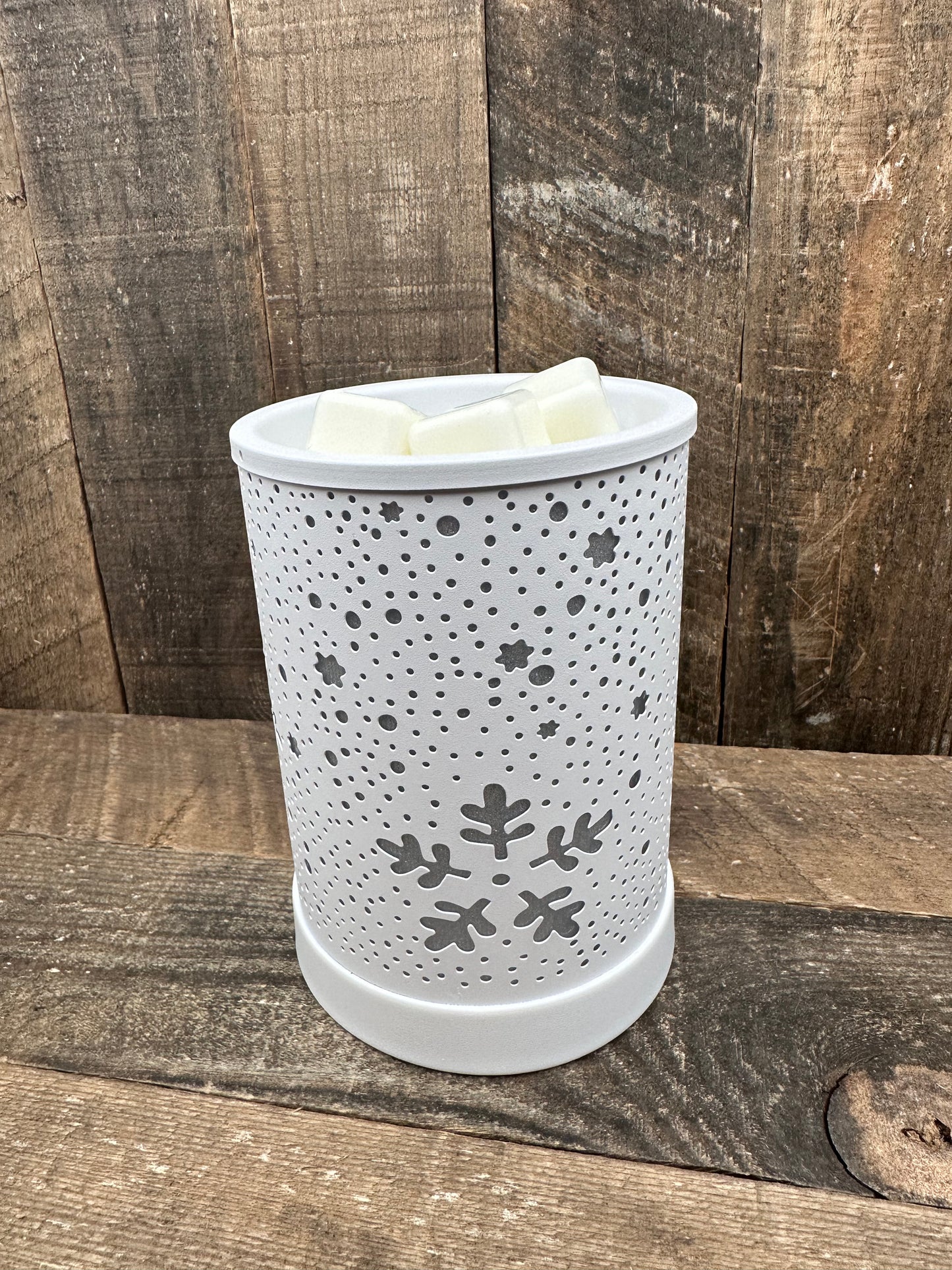 Snowflake White Winter Light Up Wax Melter Tart Warmer Essential Oil