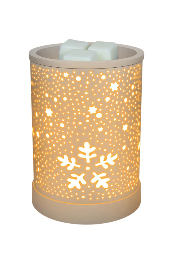 Snowflake White Winter Light Up Wax Melter Tart Warmer Essential Oil