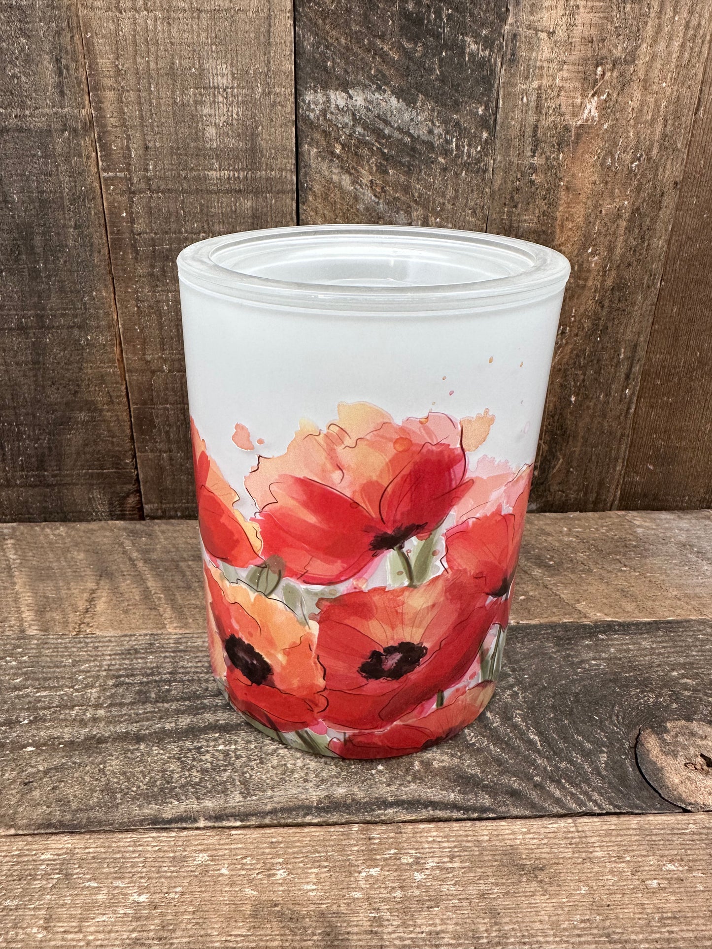 Poppy Red Flower Wax Melter Candle Warmer Modern Essential Oil Floral