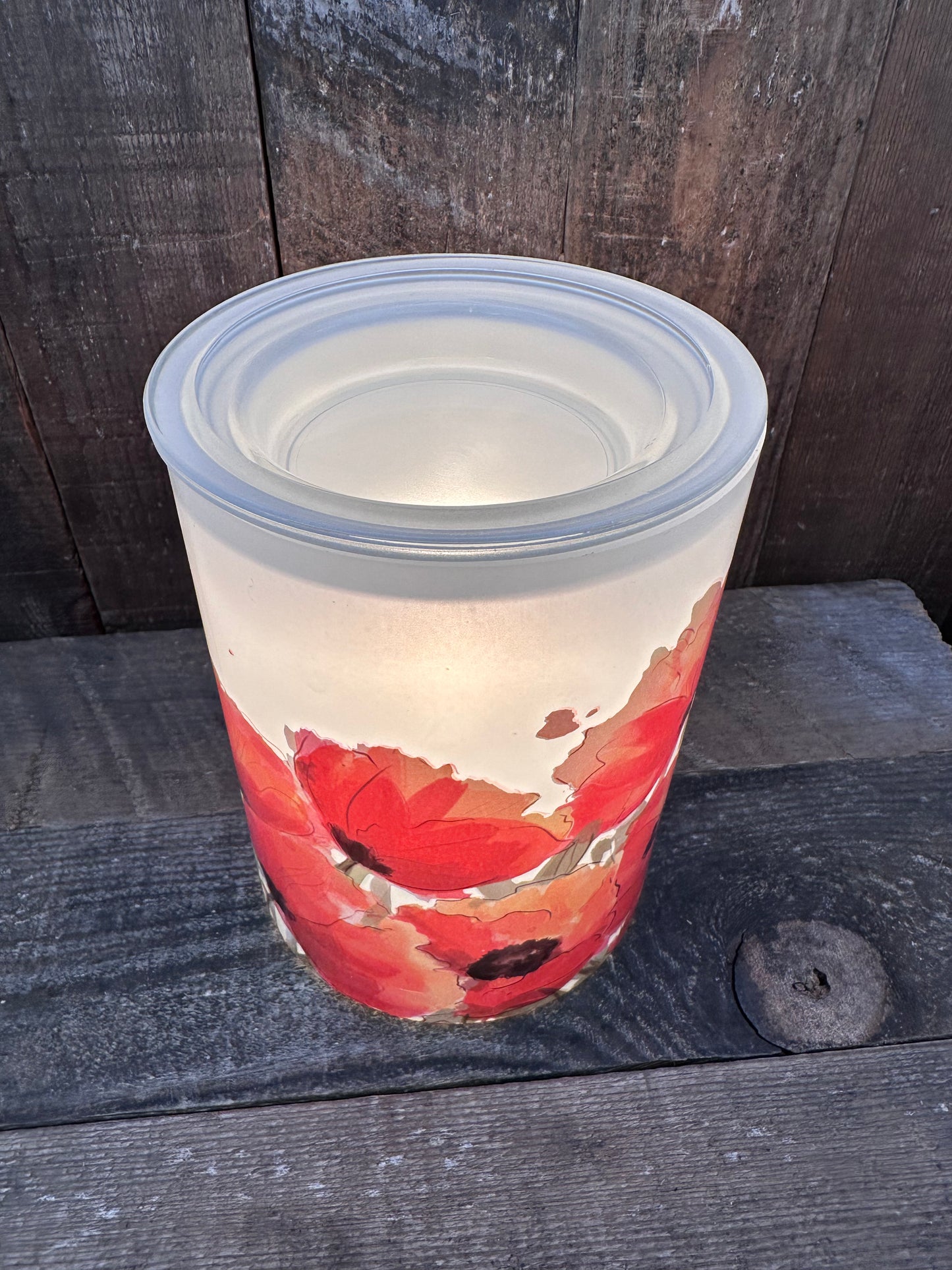 Poppy Red Flower Wax Melter Candle Warmer Modern Essential Oil Floral