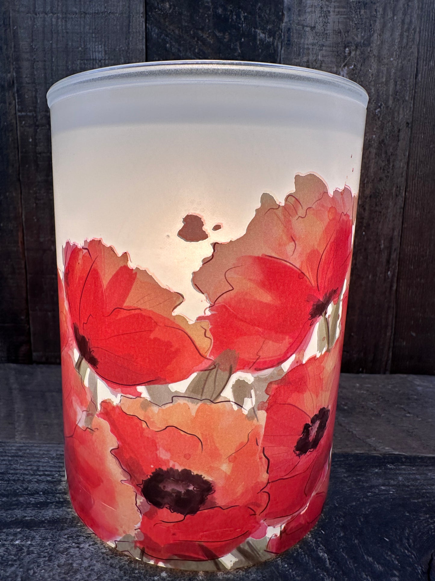 Poppy Red Flower Wax Melter Candle Warmer Modern Essential Oil Floral