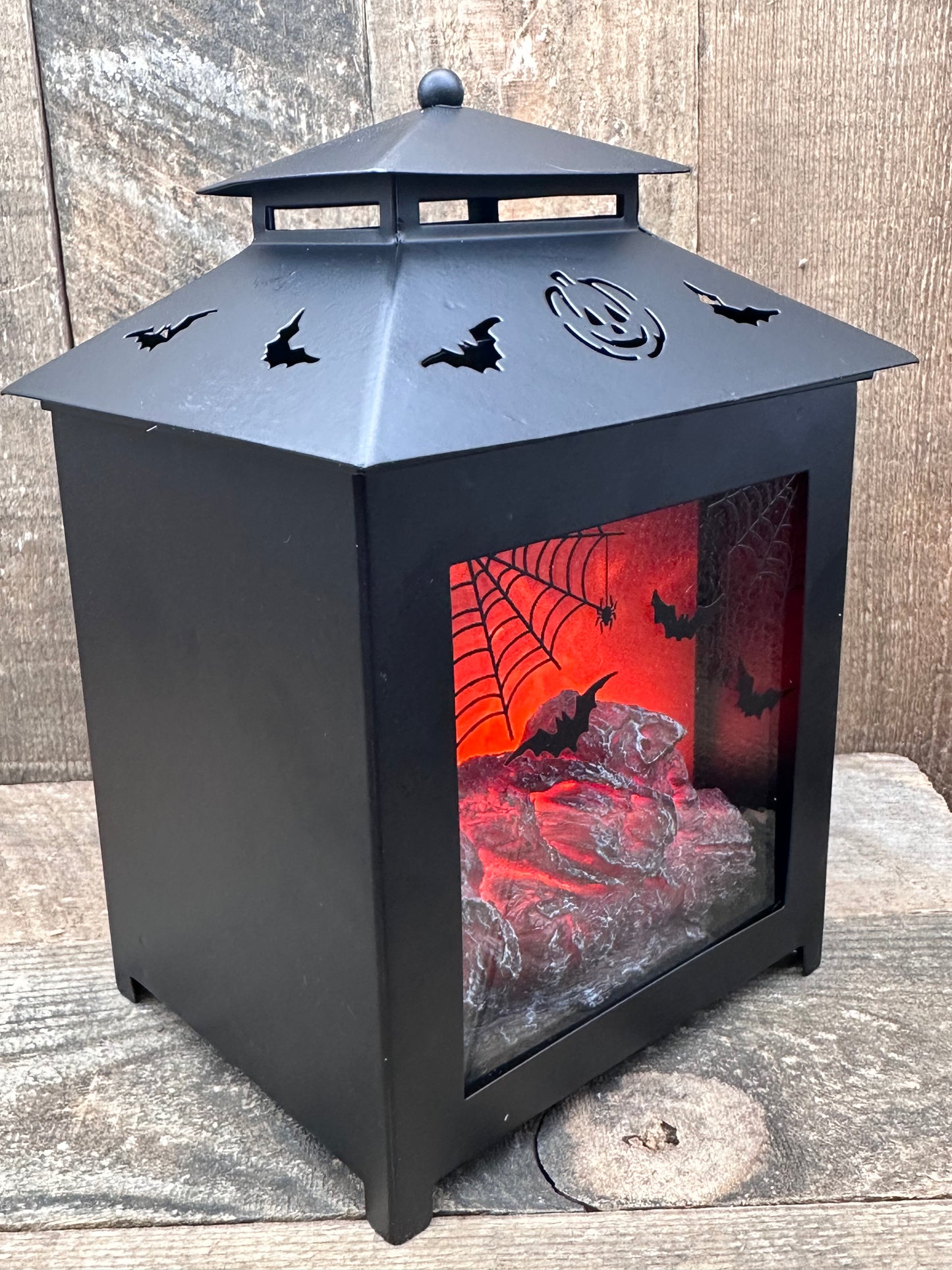 Bat Fireplace Wax Melter Flame Halloween Spooky Essential Oil Warmer Candle Hot Plate