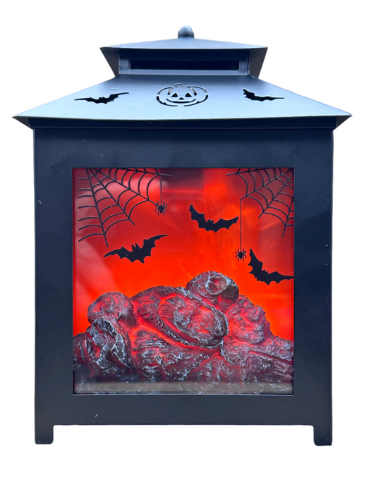 Bat Fireplace Wax Melter Flame Halloween Spooky Essential Oil Warmer Candle Hot Plate