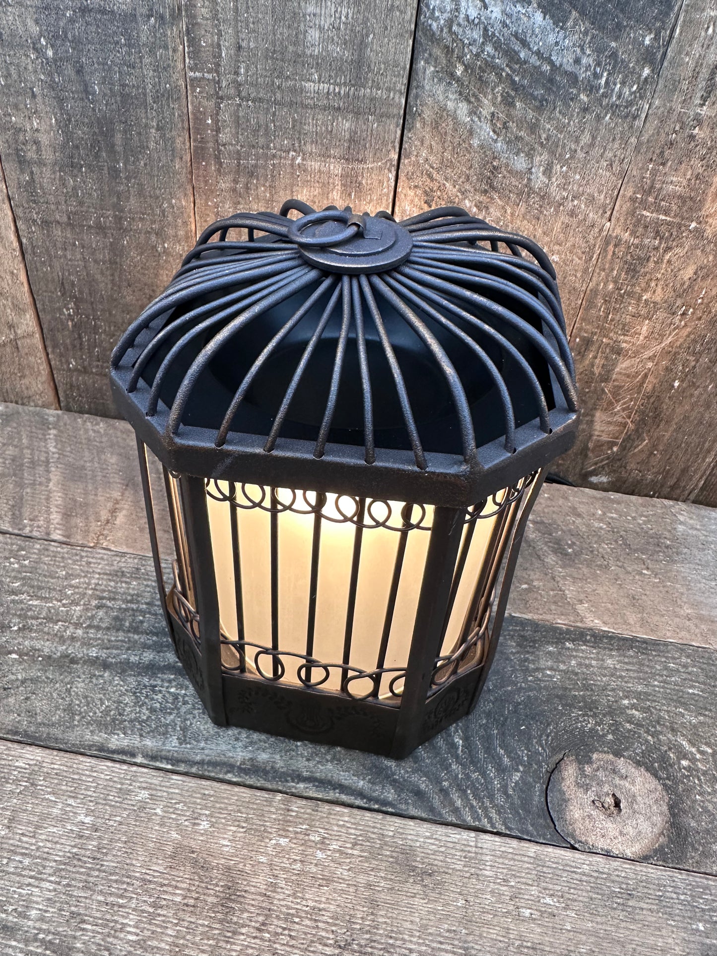 Wire Square Basket Light Up Rustic Wax Melter Candle Warmer Modern Essential Oil