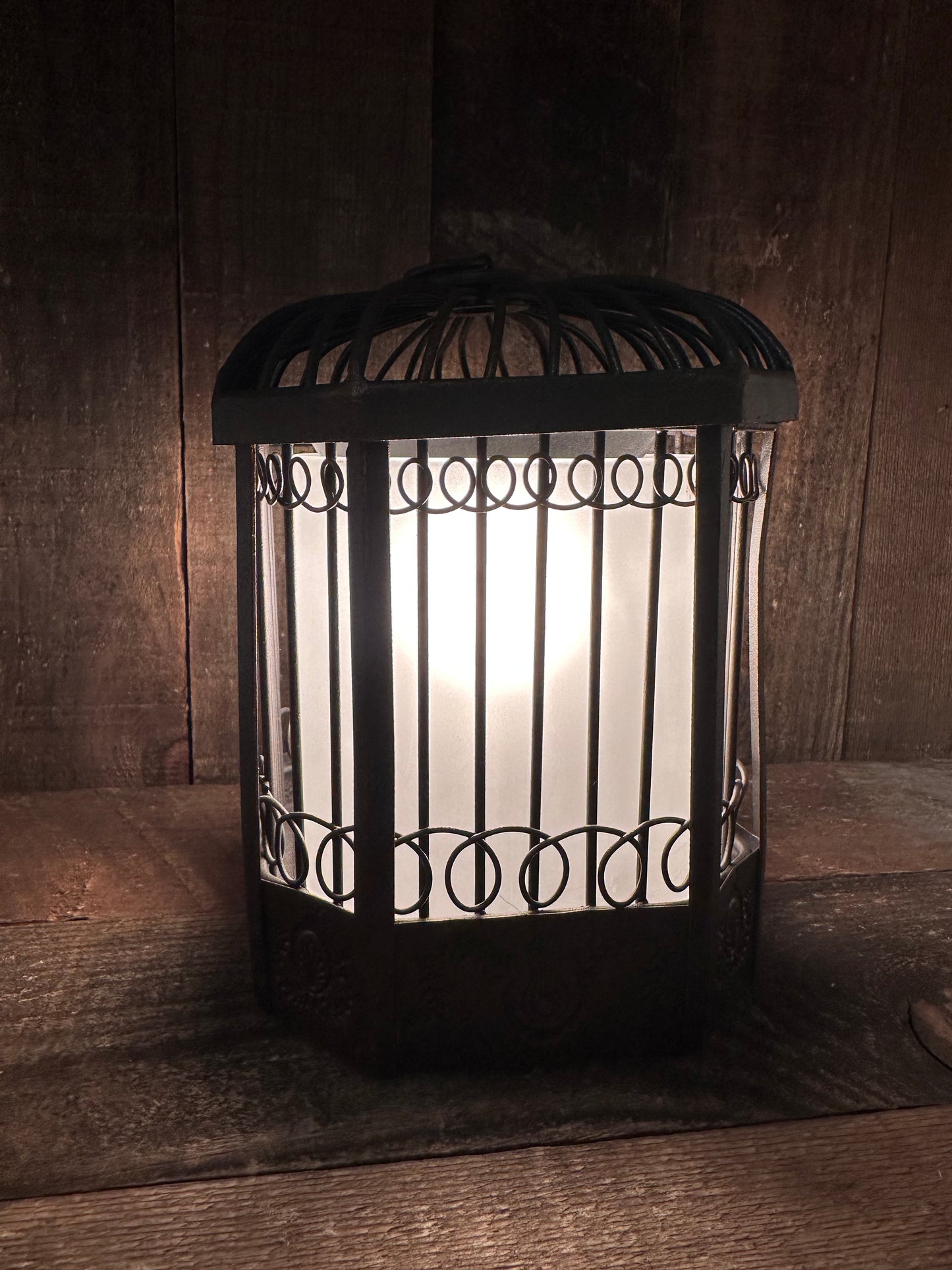 Wire Square Basket Light Up Rustic Wax Melter Candle Warmer Modern Essential Oil