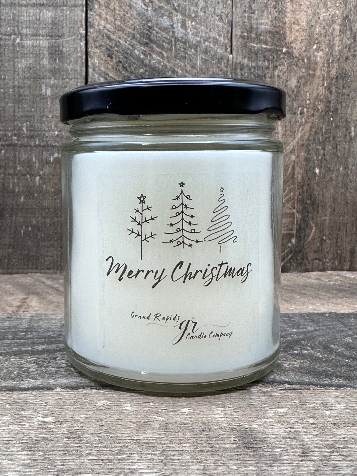 Stick Christmas Trees line drawing. 9oz Soy Blend Candle