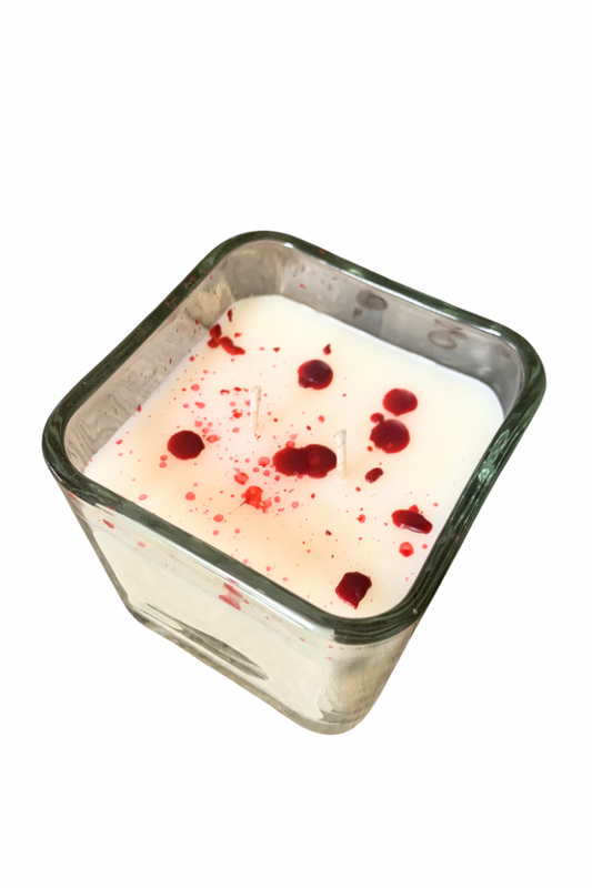 Square Blood Splatter Double Wick Soy Blend Candle