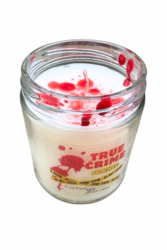 True Crime Junkie 9oz Soy Blend Candle Blood Spatter