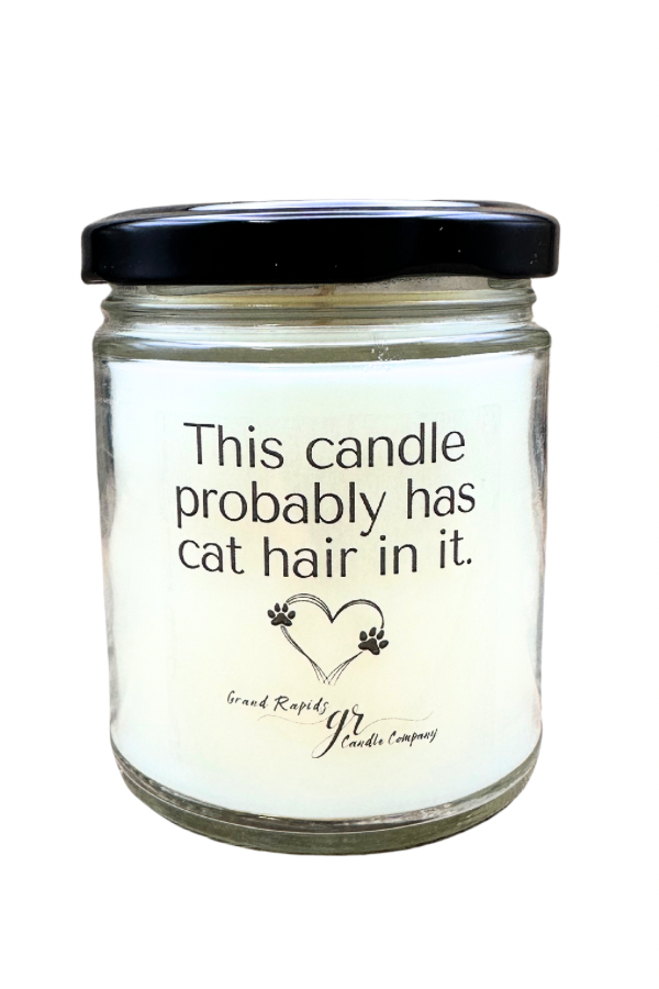 This candle probably has cat hair in it. 9oz Soy Blend Candle