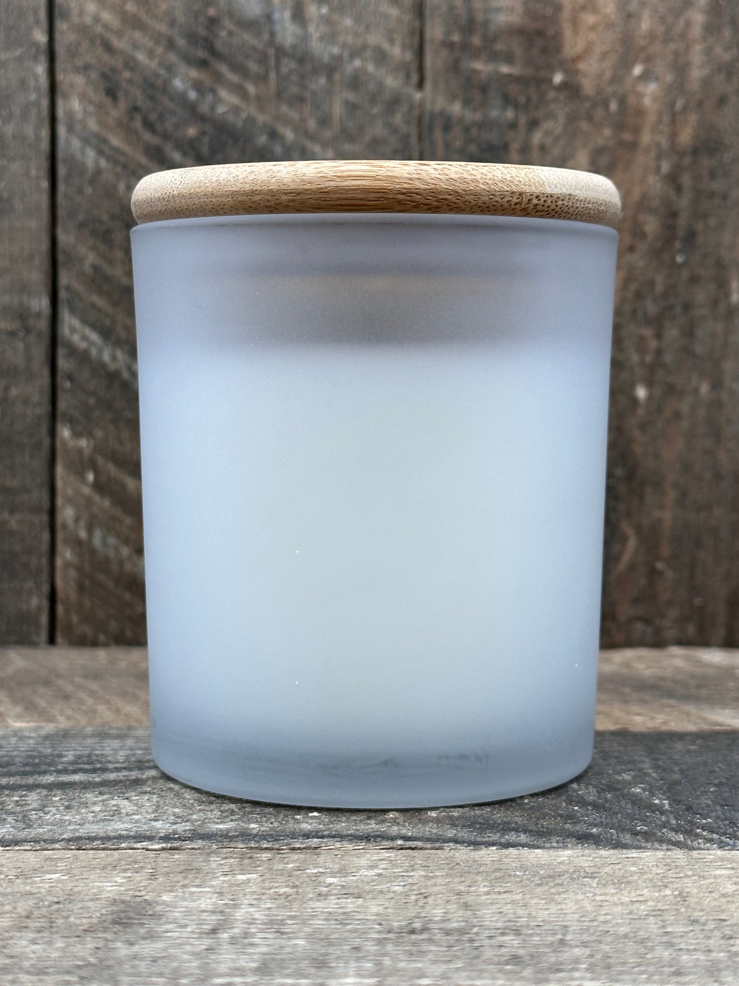 Frosted White wood wick Tumbler 9 oz soy blend candle