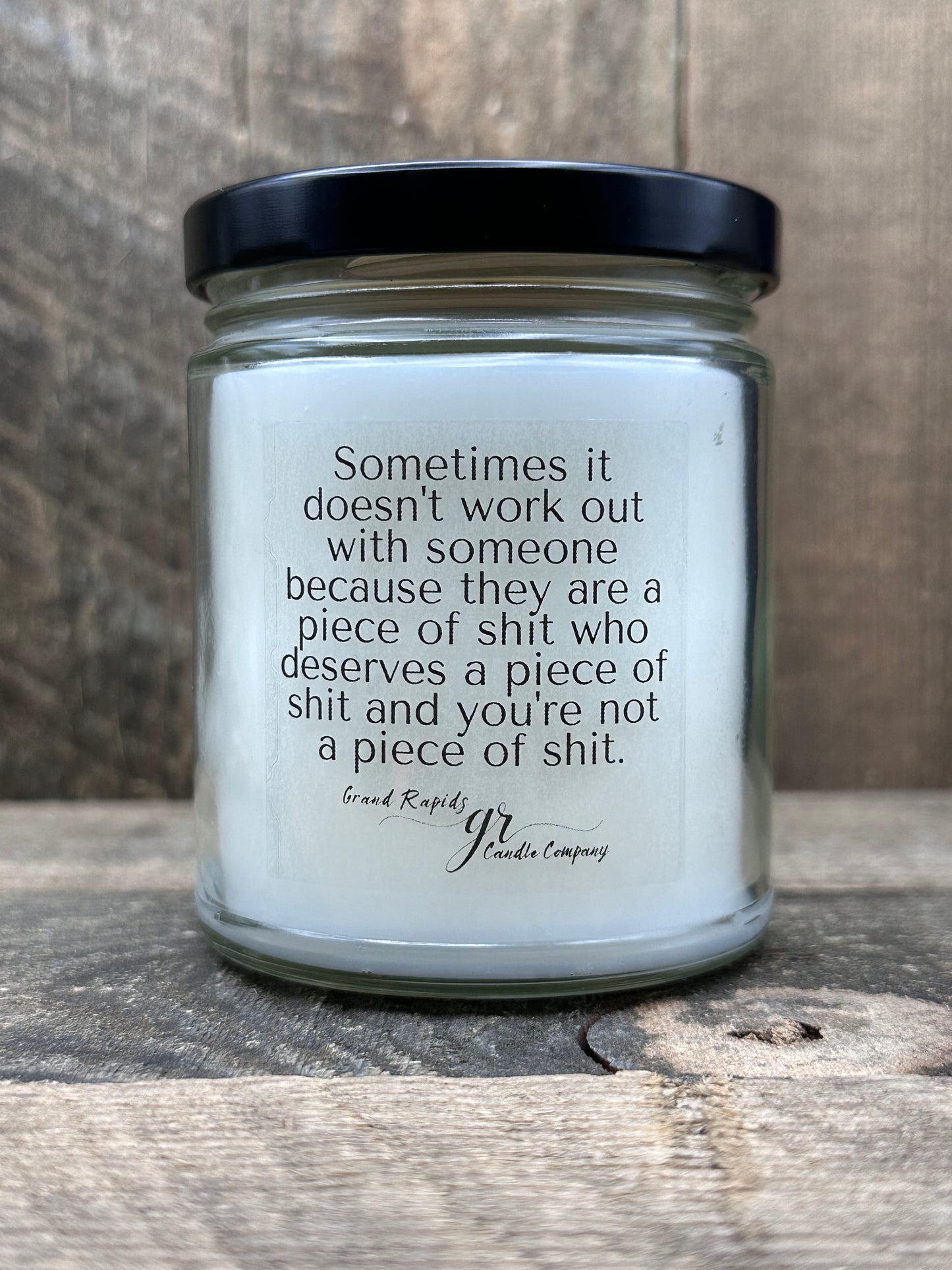 Piece of shit breakup divorce. 9oz Soy Blend Candle