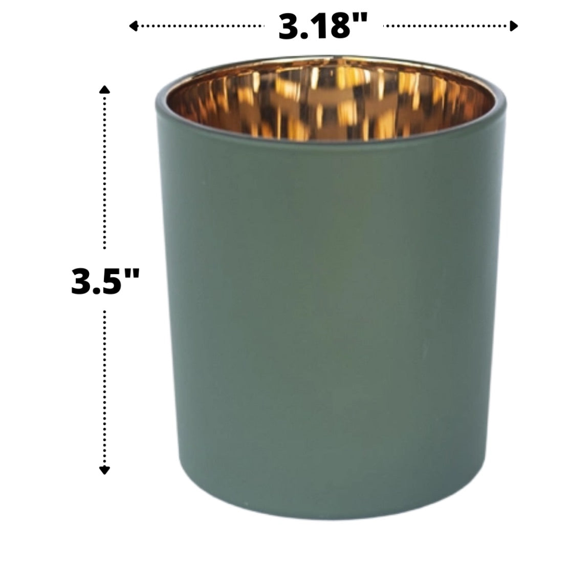 Matte Green and Gold wood wick Tumbler 10 oz soy blend candle