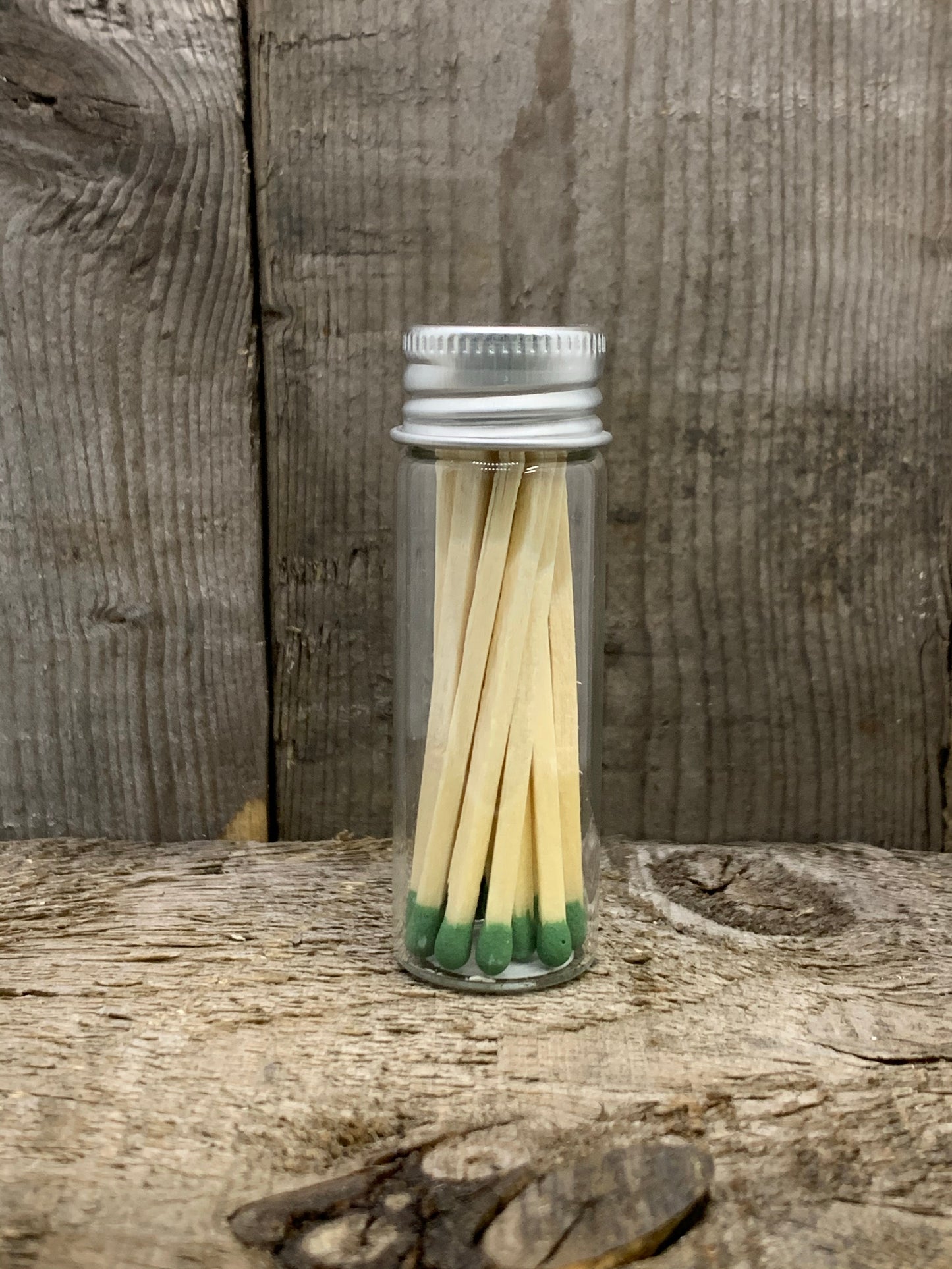 Matches in glass bottle